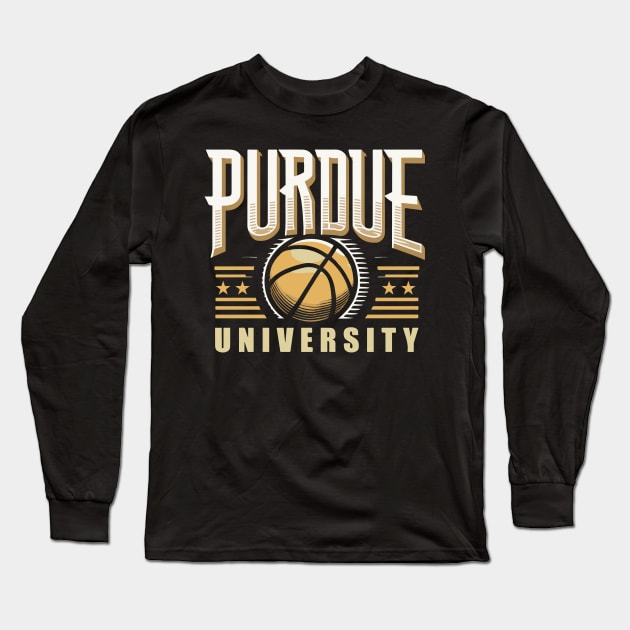 PURDUE Basketball Tribute - Basketball Purdure University Design Purdue Tribute - Basket Ball Player Long Sleeve T-Shirt by TributeDesigns